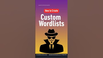 How to Create Custom Wordlists #ethicalhacking