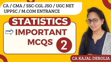 Statistics MCQ | Multiple  Choice Questions with Answer | Important MCQs for Statistics | Part - 2 |