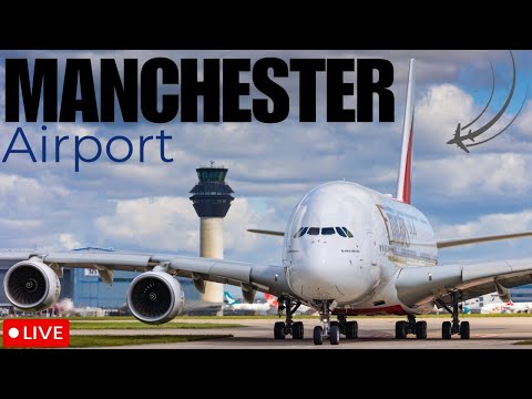 馃敶 LIVE Manchester Airport Plane Spotting 馃洬
