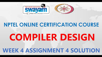 Compiler Design | NPTEL | Week 4 | Assignment Solution 4 | Jan2021