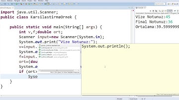 Programlamada Karşılaştırma İşlemi - 3 (if -  else if)