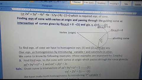 B. Sc. 2nd semester, mathematics, Cone chapter lectur video 3