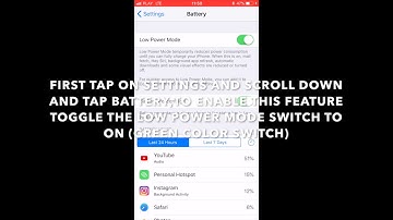 HOW TO ENABLE OR DISABLE LOW POWER MODE IN IOS 11 IPHONE