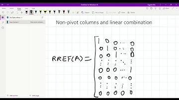 Linear combination and non pivot columns