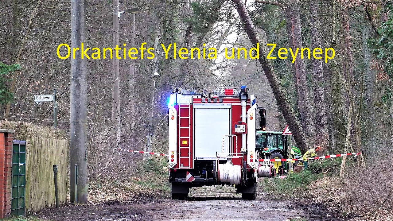 Die Orkantiefs Ylenia und Zeynep in Schönwalde-Glien (Brandenburg) - Dank an die Feuerwehr!