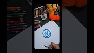 I Painted the Volkswagen Logo but Made It Look Like REAL 3D Chrome! 🚗💨🤯