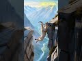 Goat Attempts to Jump Across Cliff, Gets Stuck Mid-Air! 🐐⛰️ | Tense Animal Moment