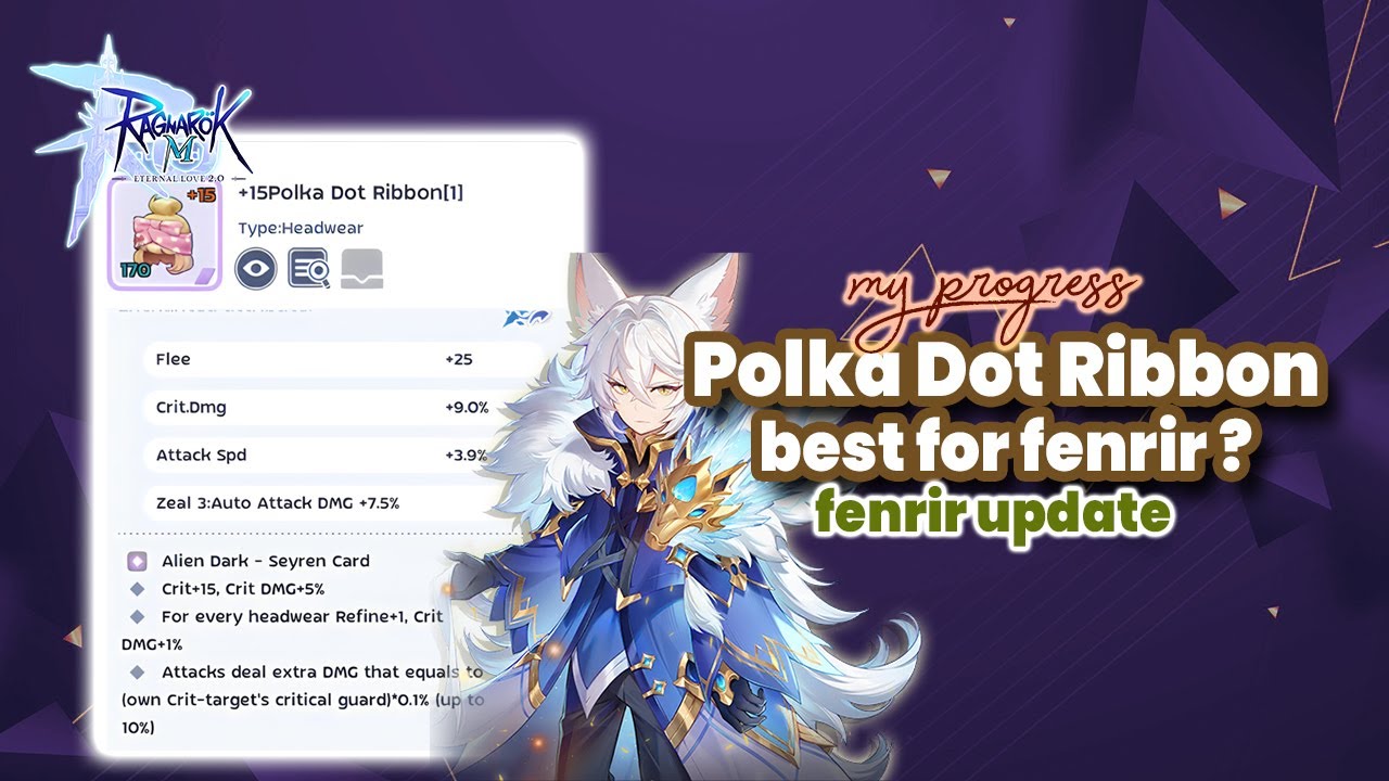 Red Ribbon Ragnarok +15 Polka Dot Ribbon for Fenrir | Ragnarok M Eternal Love - YouTube