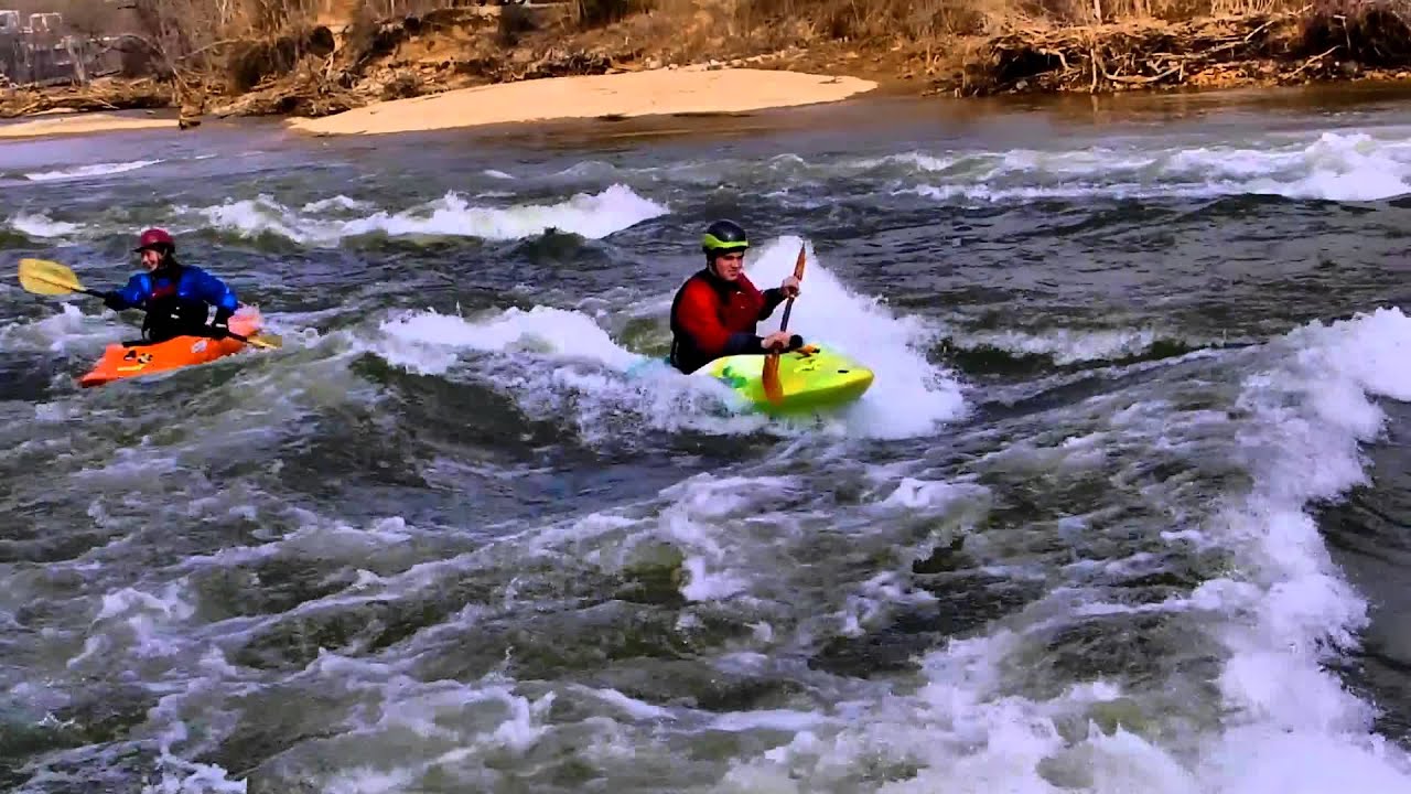 Lower James River Surfing at First Break 6.5 Feet March 6, 2016