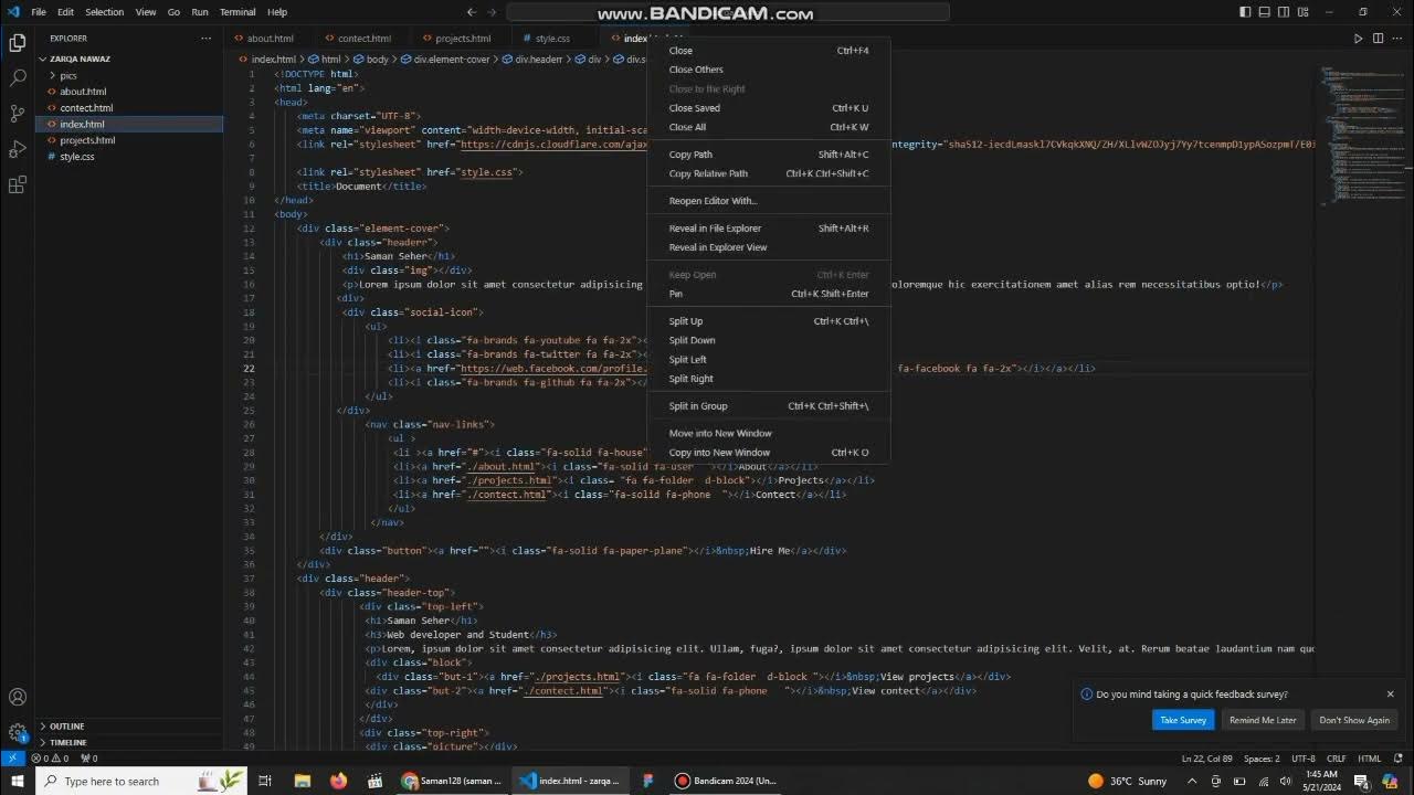 portfolio assignment project | portfolio | using HTML and CSS - YouTube