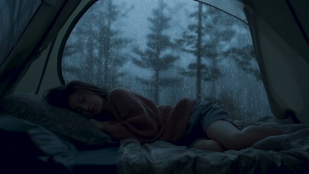 Heavy Rain Sounds on a Forest Tent at Night | Cozy Camping Rain Ambience for Deep Sleep & Relaxation