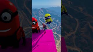 GTA 5 EPIC RAGDOLL SHOW SPIDERMAN VS COLOUR MINIONS FALLS &amp; FAILS LIVE GTA V #gta 300