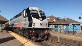 4K Ultra HD: NJT PL42AC #4013 Leads Train 2303 in Belmar 10/14/16