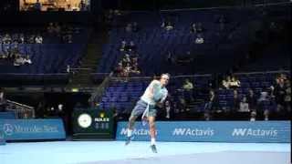 Roger Federer prematch practice  ATP World Tour Finals 2013