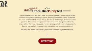 New Update Version Rice Purity Test