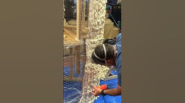 Using Spray Foam to make a GIANT Stranger Things Tree! 🙃 #shorts