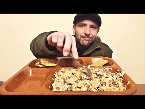 MRE ASMR (Cold Weather)  Menu 1… Beef Stroganoff With Noodles 🍜