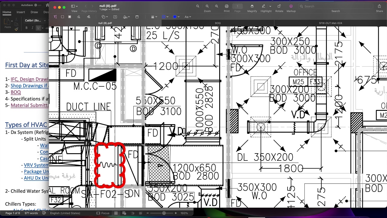 5- قراءة المخطط التنفيذي للتكييف/ مهندس موقع تكييف  وتبريد