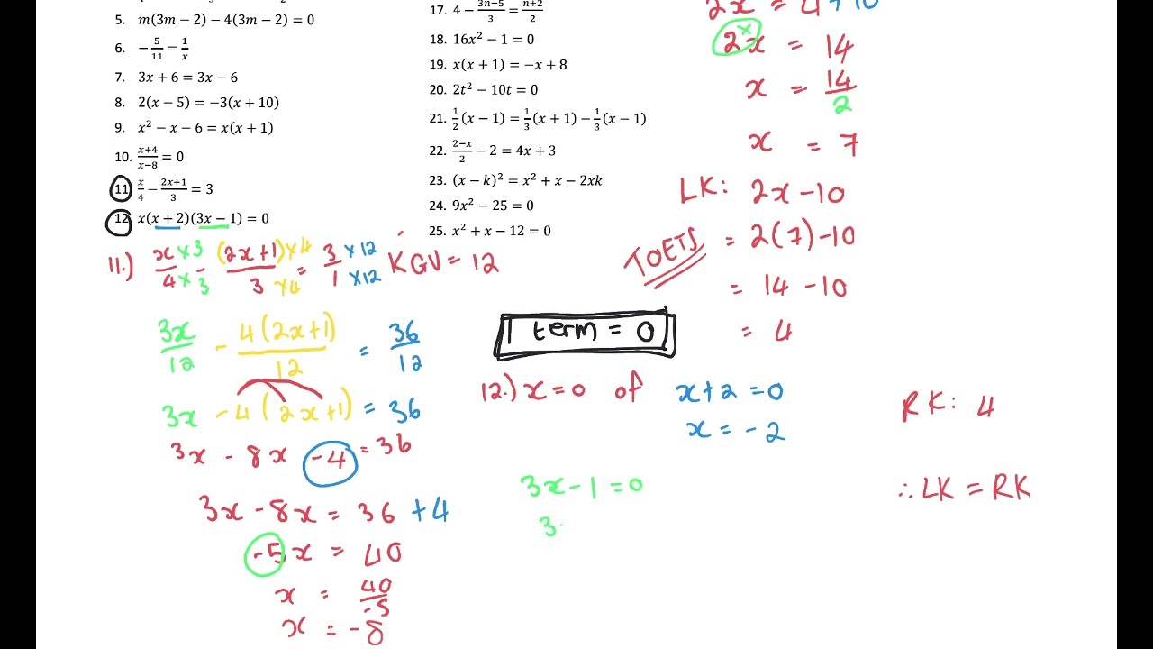 Graad 9 Wiskunde: oplos van vergelykings hersiening