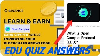 Famous Binance Learn and Earn | Open Campus Protocol ( EDU ) Quiz Answers Profile
