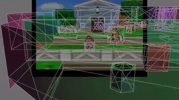 Paper Mario (N64) - Wireframe map collision view