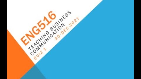 ENG516 Teaching Business Communication Quiz No 2 Solution