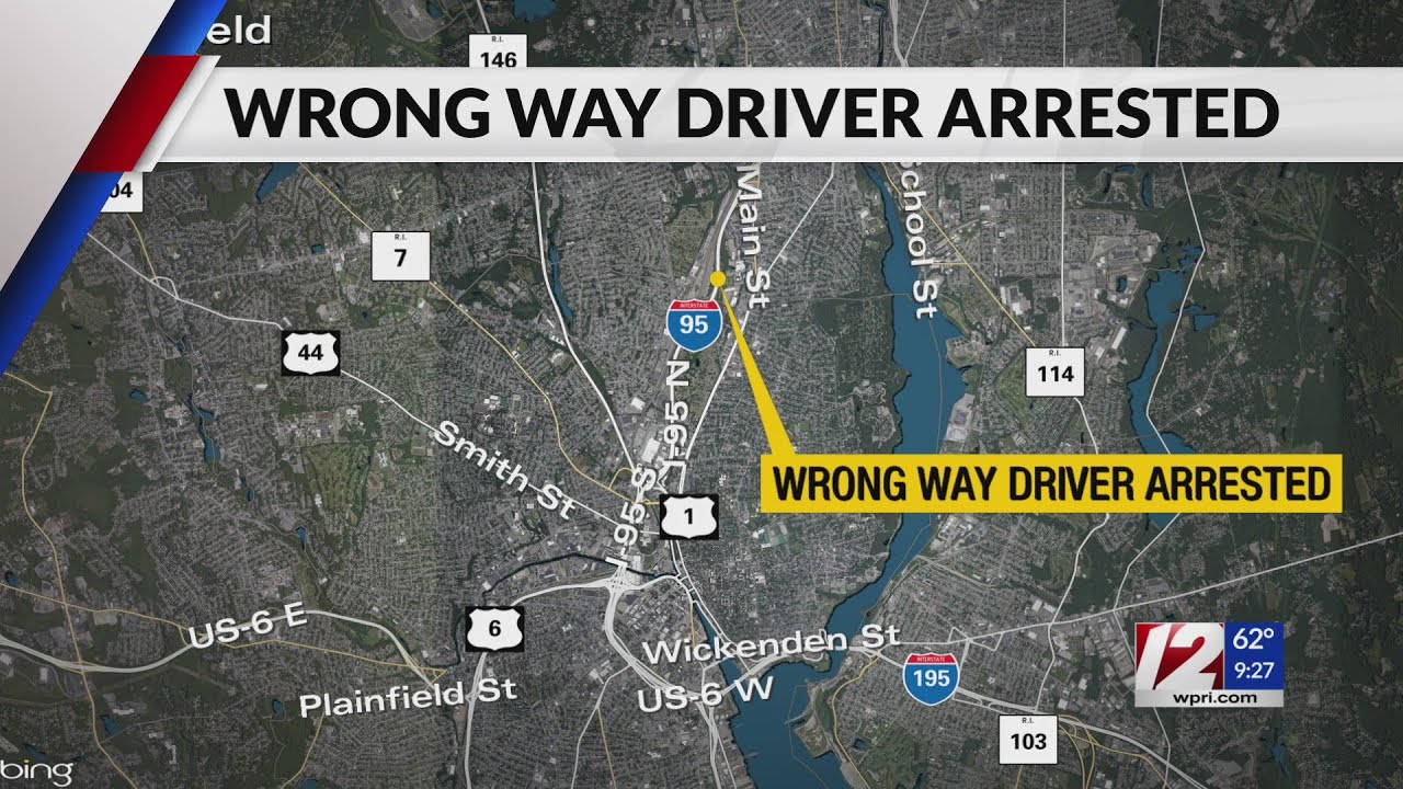 RI state police arrest wrong way driver - YouTube