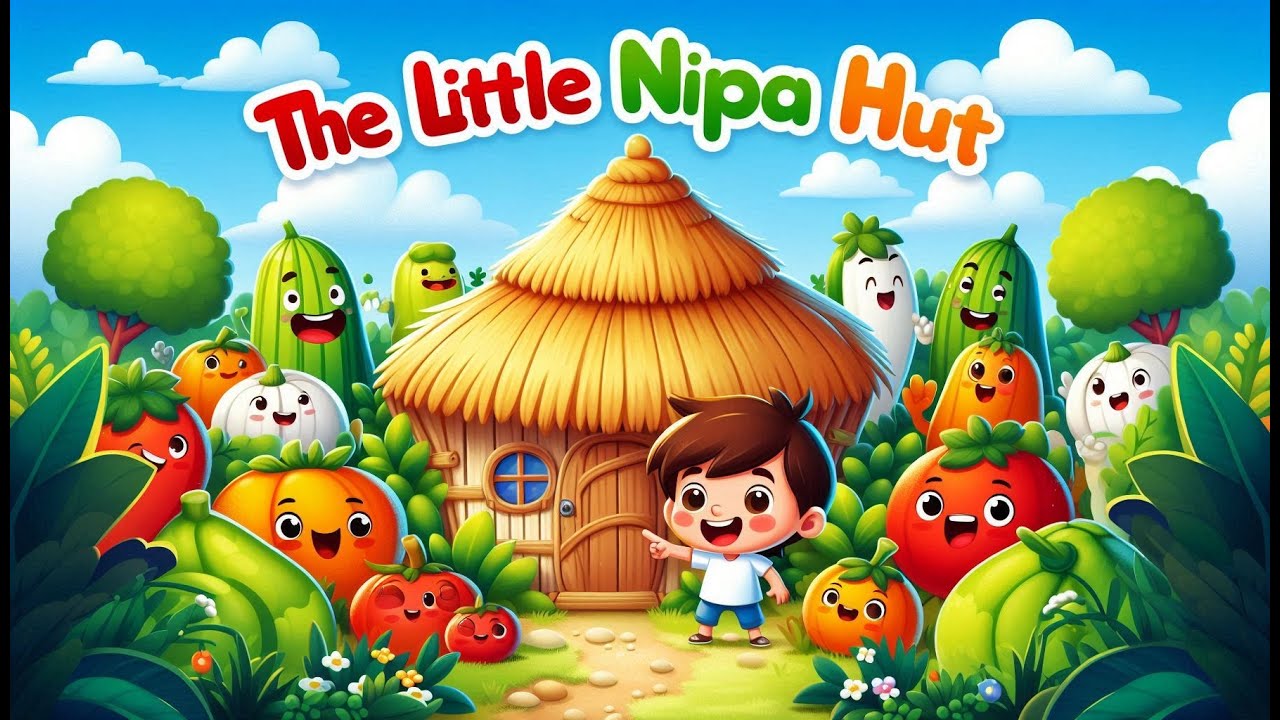 "The Little Nipa Hut Song – Fun English Kids’ Rhyme About Vegetables! 🌱🎵"