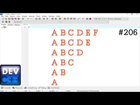 Write a program for print a alphabetical pattern in C
