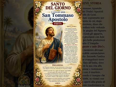 Video Santo del Giorno – 3 Luglio 2026 | San Tommaso Apostolo – Festa Gocce di Luce