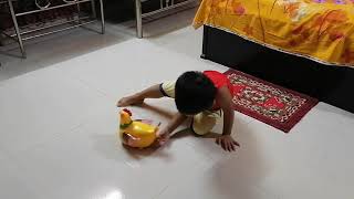 Rahib Babu Playing With Egg Laying Hen Toy