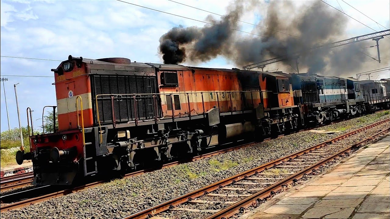 SMOKING LOCOMOTIVE At Pakni Station
