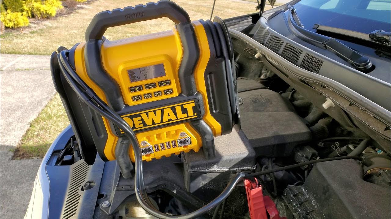 DEWALT 1600 Peak Amp Portable Car Jump Starter with 120 PSI Air