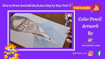 How to draw Amitabh Bachchan Step by Step-Color Pencil Artwork-1|#sketch #drawing by #artistic.avd