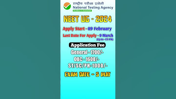 Neet UG 2024 application Form 2024 | Neet 2024 | Neet Exam 2024 | #neet2024 #shorts #youtubeshorts