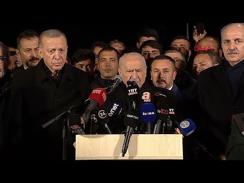 Cumhurbaşkanı Erdoğan ve Bahçeli deprem bölgesinde açıklama yapıyor