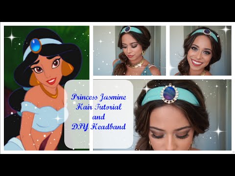Princess Jasmine Hair Tutorial and DIY Headband - YouTube