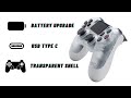 Custom Dualshock 4 (USB type C, battery upgrade, transparent shell )