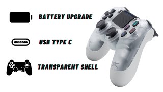 Custom Dualshock 4 (USB type C, battery upgrade, transparent shell )