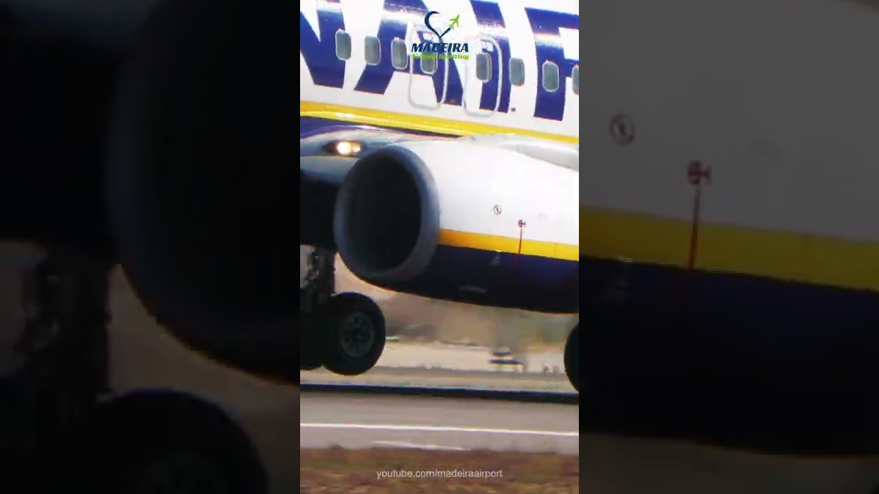 Closeup Landing at Faro Airport