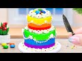 Sweet Rainbow Buttercream Cake Decorating 🌈 How To Decorate Mini Cakes 🧁 Mini Rainbow Cake Recipe ❤️