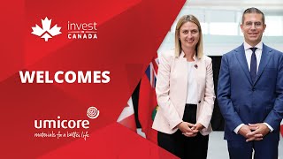 Umicore chooses Canada for first-of-its-kind EV battery materials plant