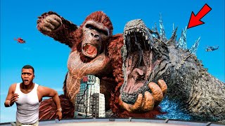 GODZILLA Monster vs KONG Fight In GTA 5 Playing GTA 5 | EPIC BATTLE