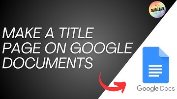 How To Make A Title Page On Google Docs