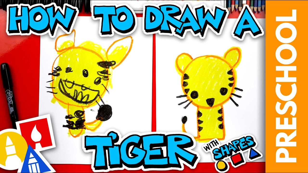 How To Draw A Tiger - Preschool - YouTube