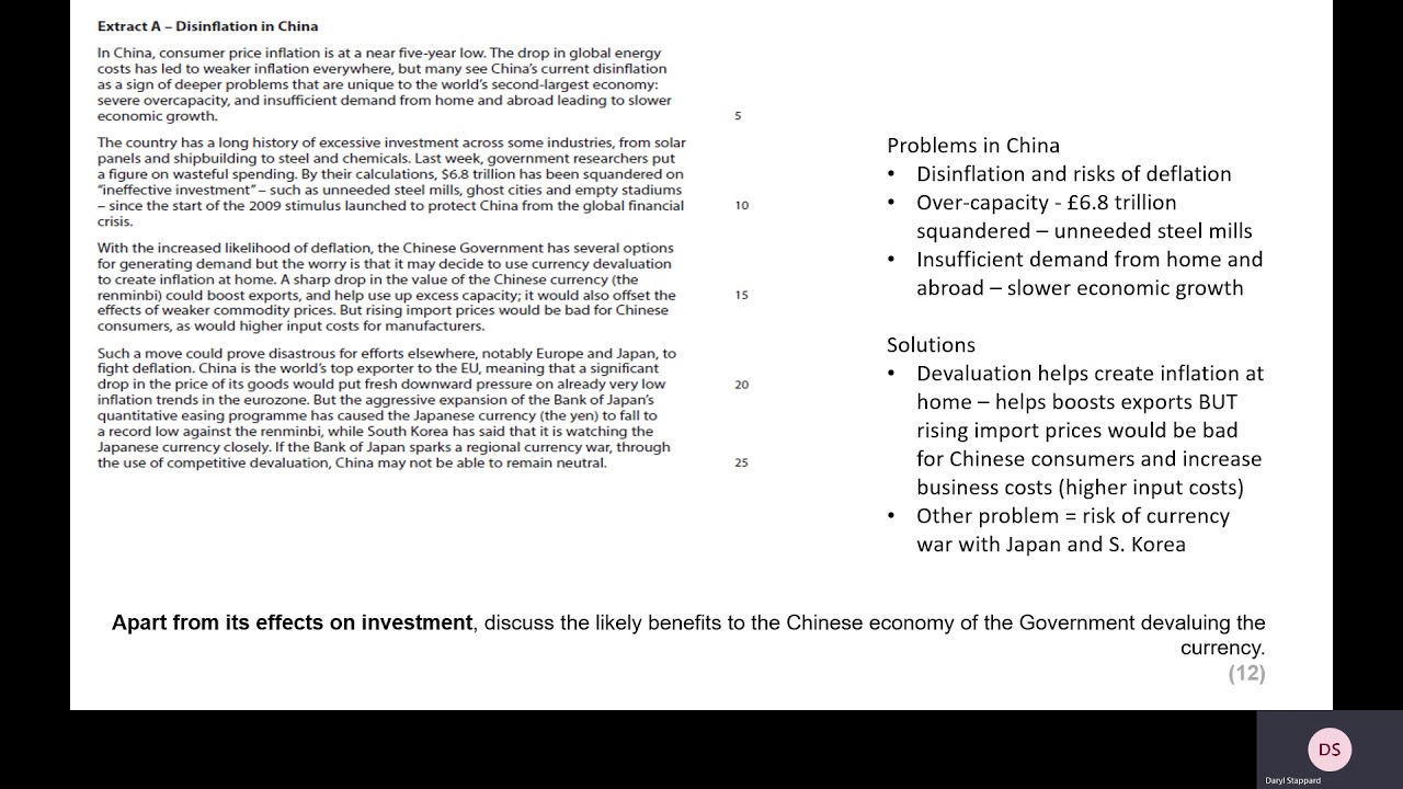 Exam technique: Exchange rates, international competition and balance of payments