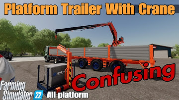 Platform Trailer With Crane / FS22 mod for all platforms