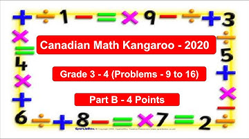 2020 Math Kangaroo Grade 3 & 4 Part B Problem 9 to 16