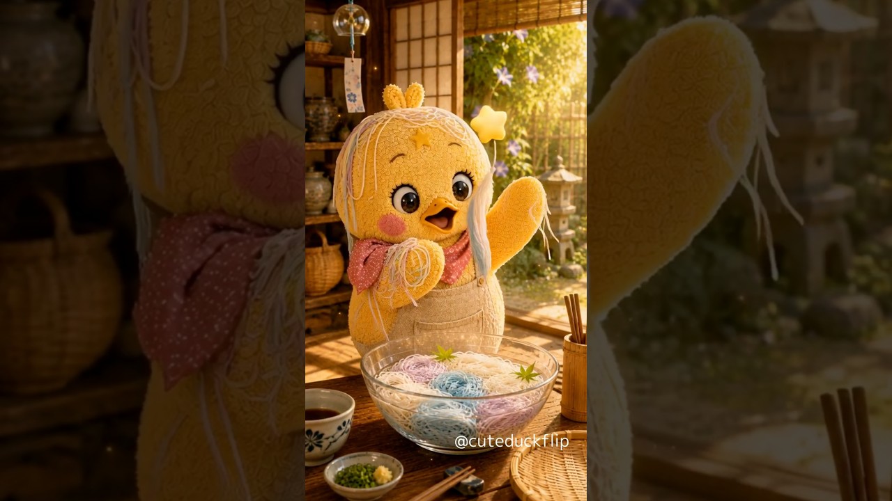 Cute ducks sharing star noodles #animation #shorts #cute