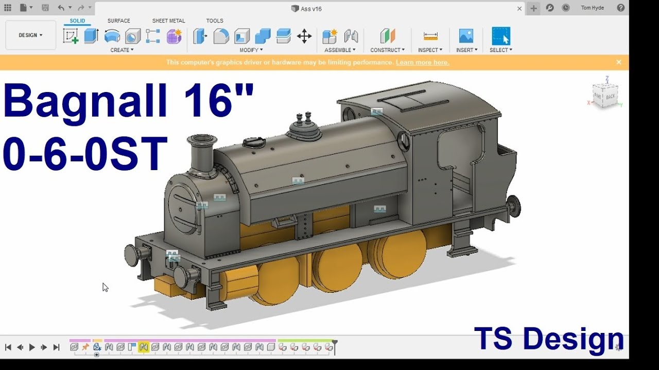 CAD timelapse: Bagnall 16" (Hardy's Hobbies)